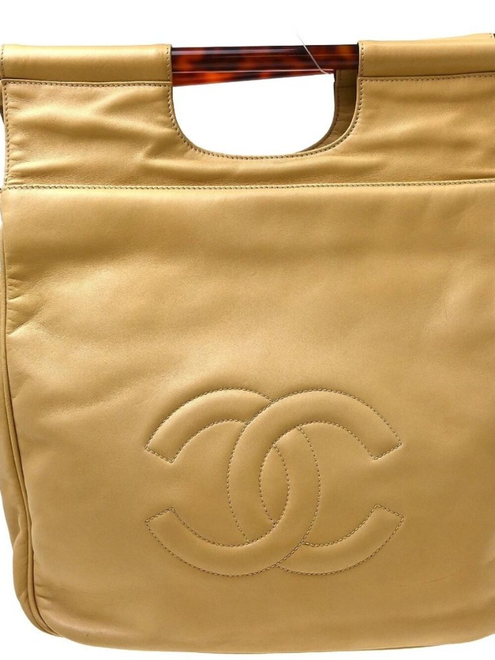 Best07 Chanel Beige Lambskin Handbag KQ01587